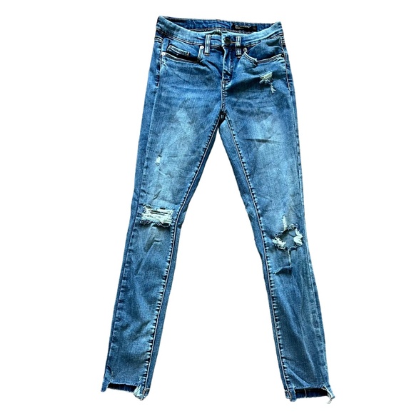 BLANK NYC Distressed Skinny Jeans in Shot Not Blue Wash, Size 25 - Picture 2 of 9